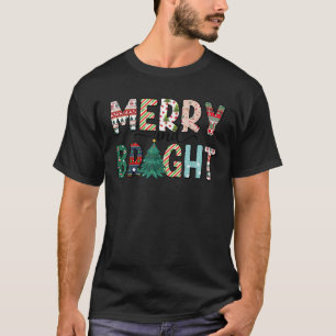 Merry And Bright Christmas Leopard Santa Women Gir T-Shirt