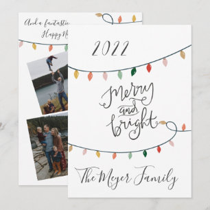 Merry And Bright Christmas Lights 4 Photo Holiday Card