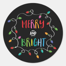 Merry and Bright Christmas Lights (Black)