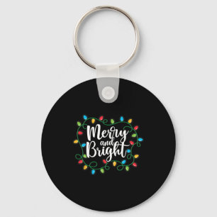 Merry And Bright Christmas Lights Family Matching Key Ring