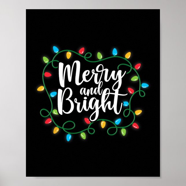 Merry And Bright Christmas Lights Family Matching  Poster (Front)