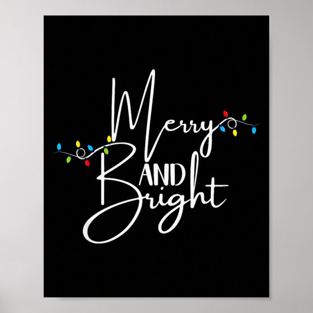 Merry And Bright Christmas Lights Family Pajama Xm Poster (Front)