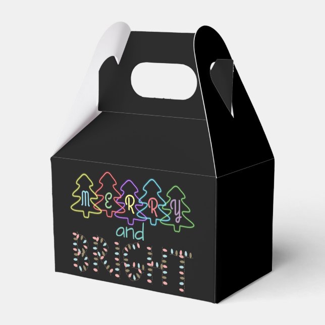 Merry and Bright Christmas Lights Favour Box (Back Side)