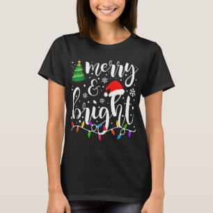 Merry and Bright Christmas Lights Funny Family Chr T-Shirt