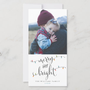 Merry and Bright Christmas Lights Holiday Card