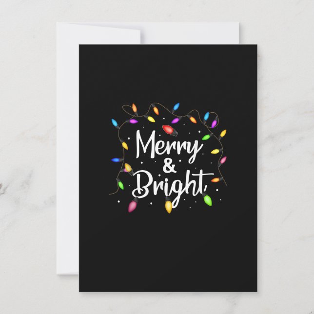 Merry and Bright Christmas Lights Men Women Xmas Invitation (Front)