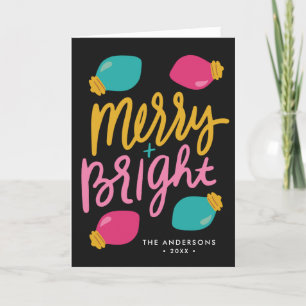 Merry and Bright Christmas Lights Non-Photo Holiday Card