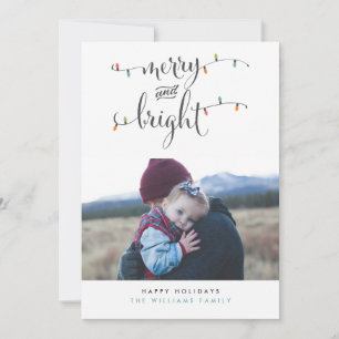 Merry and Bright Christmas Lights Photo Cards