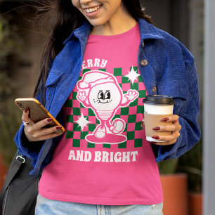 Merry and Bright Christmas Lights Pink Women's T-Shirt