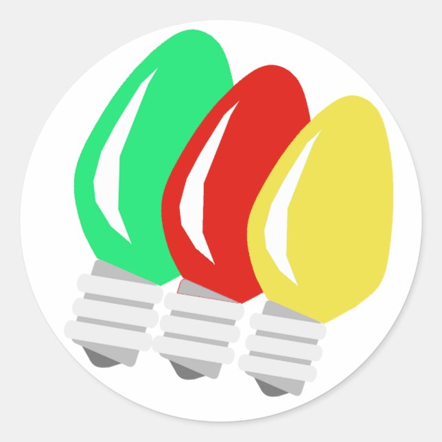 Merry and Bright Christmas Lights Stickers (Front)