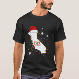 Merry And Bright Christmas Lights Xmas California  T-Shirt