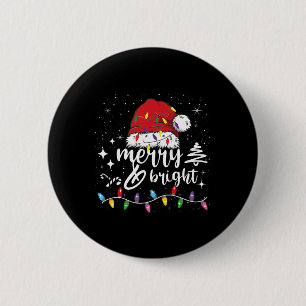 Merry And Bright Christmas Lights Xmas For Men Wom 6 Cm Round Badge