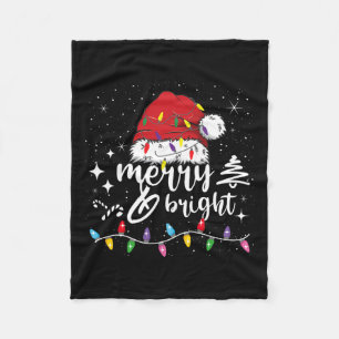 Merry And Bright Christmas Lights Xmas For Men Wom Fleece Blanket