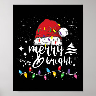 Merry And Bright Christmas Lights Xmas For Men Wom Poster
