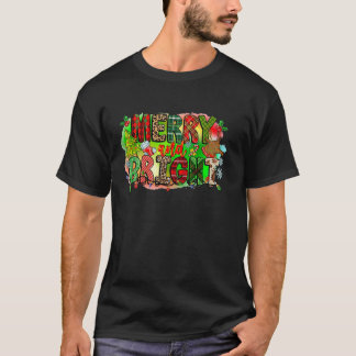 Merry and Bright Christmas Lights Xmas Holiday Buf T-Shirt