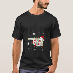 Merry And Bright Christmas Lights Xmas Oklahoma St T-Shirt