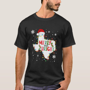 Merry And Bright Christmas Lights Xmas Texas State T-Shirt