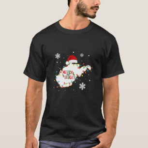 Merry And Bright Christmas Lights Xmas West Virgin T-Shirt