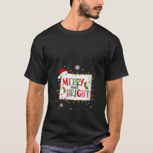 Merry And Bright Christmas Lights Xmas Wyoming Sta T-Shirt
