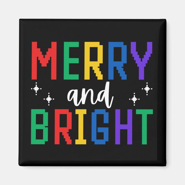 Merry And Bright Christmas Magnet (Front)