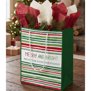 Merry and Bright Christmas Medium Gift Bag