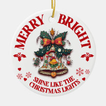Merry and Bright Christmas Ornament – Bell