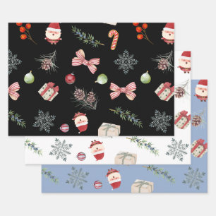 Merry and Bright Christmas Ornaments  Wrapping Paper Sheet