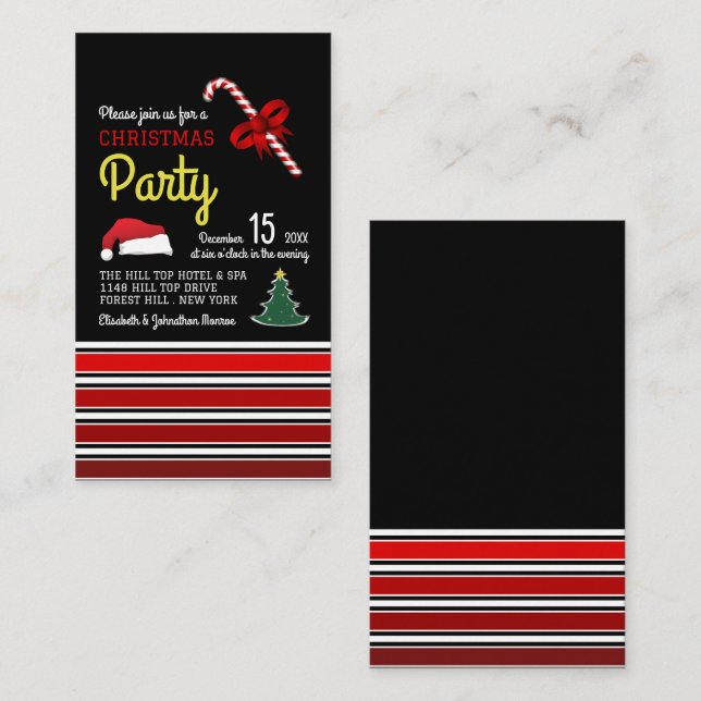 Merry and Bright, Christmas Party Ticket Enclosure Card (Front/Back)