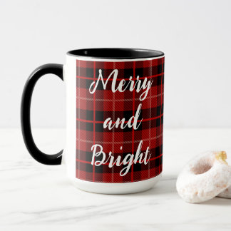Merry and bright Christmas personalised mug