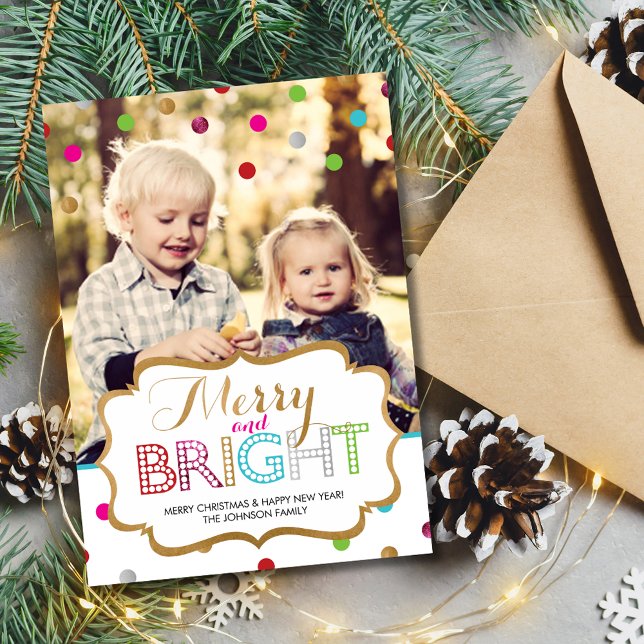 MERRY AND BRIGHT CHRISTMAS PHOTO CARD (Creator Uploaded)