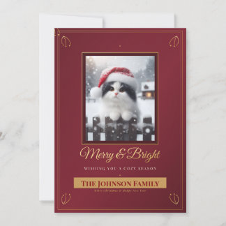 Merry and Bright Christmas Photo Card