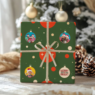Merry and Bright Christmas Photo Wrapping Paper