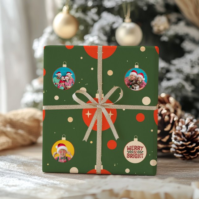 Merry and Bright Christmas Photo Wrapping Paper (Merry and Bright Photo Christmas Wrapping Paper)