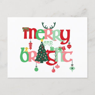 Merry and Bright Christmas Postcard