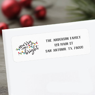 Merry and Bright Christmas Return Address