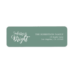 Merry and Bright Christmas Return Address Label