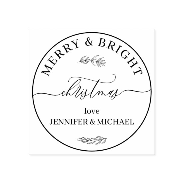 Merry and bright christmas rubber stamp (Imprint)