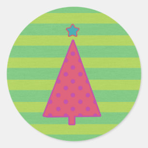 Merry and Bright, Christmas sticker for envelopes