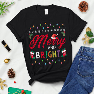 Merry And Bright - Christmas Tee- Family Christmas T-Shirt