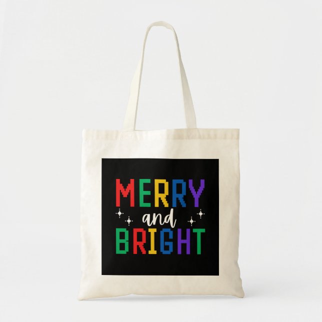 Merry And Bright Christmas Tote Bag (Front)