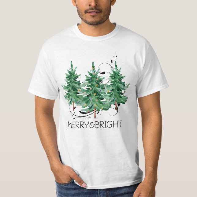 Merry and Bright Christmas Tree, Merry N Bright, C T-Shirt (Front)