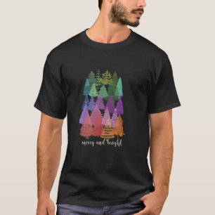 Merry and Bright Christmas Tree Rainbow T-Shirt