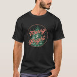 Merry and Bright Christmas Tree Retro Vintage Xmas T-Shirt<br><div class="desc">Merry and Bright Christmas Tree Retro Vintage Xmas Pajama</div>