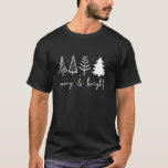 Merry And Bright Christmas Tree Vintage  T-Shirt<br><div class="desc">Merry And Bright Christmas Tree Vintage</div>