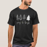 Merry And Bright Christmas Tree Vintage  T-Shirt<br><div class="desc">Merry And Bright Christmas Tree Vintage</div>