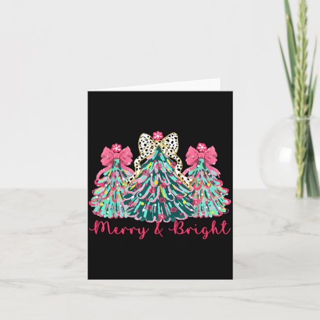 Merry And Bright Christmas Tree Xmas Tree Family H Card (Front)