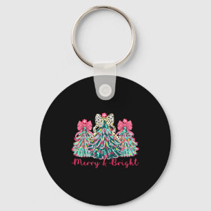 Merry And Bright Christmas Tree Xmas Tree Family H Key Ring
