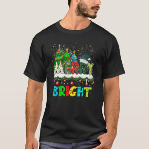 Merry And Bright Christmas Trees Merry Christmas H T-Shirt