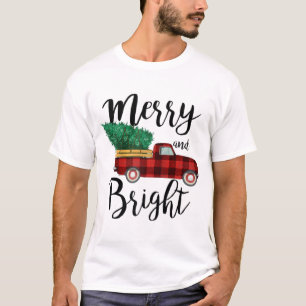 Merry and bright christmas truck raglan T-Shirt