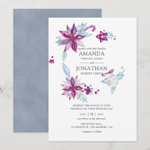 Merry and Bright Christmas Wedding Invitation